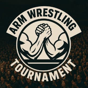組み合う2本の腕を描いた「ARM WRESTLING TOURNAMENT」のロゴ